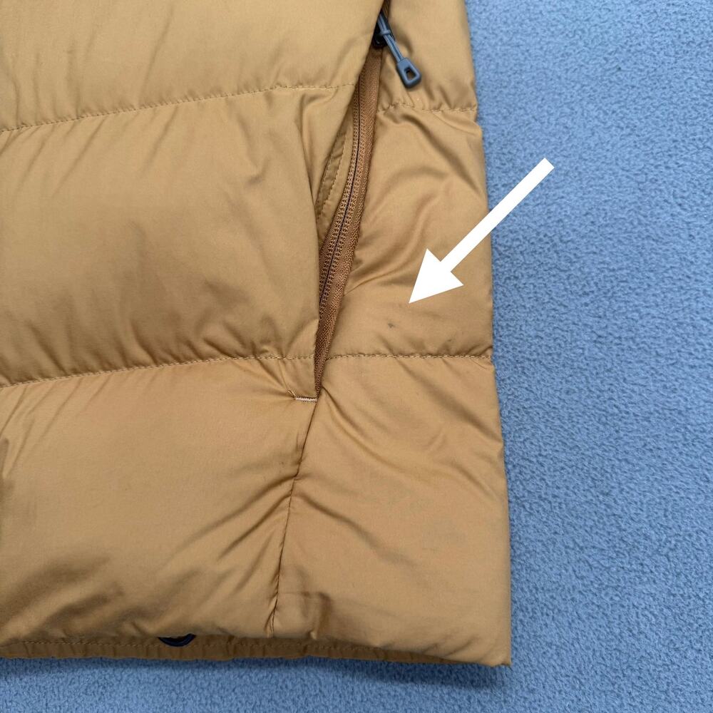 Patagonia Mens Silent Down Jacket 27930 Nest Brown Small Hidden Hood Full Zip - Picture 8 of 16